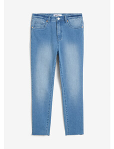 bonprix Strečové džínsy s vysokým pásom, farba modrá, rozm. 38