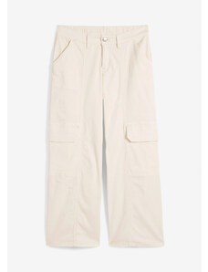 bonprix Džínsy s kapsáčami, stredná výška pásu, skrátené, farba biela