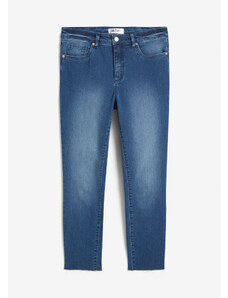 bonprix Strečové džínsy s vysokým pásom, farba modrá, rozm. 46