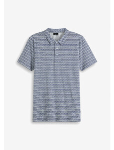 bonprix Polo tričko s krátkym rukávom a komfortným strihom, minimalistická potlač, farba modrá