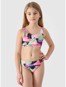 4F Dievčenské trojdielne plavky (top + tričko s dlhým rukávom) - viacfarebné