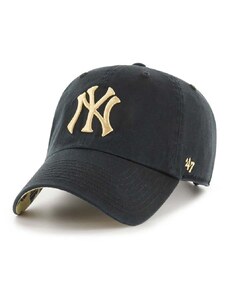 Bavlnená šiltovka 47brand MLB New York Yankees čierna farba, s nášivkou