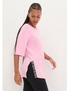 bonprix Funkčné dlhé tričko s rozparkom, rýchloschnúce, farba ružová