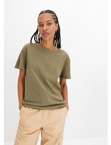 bonprix Pletené tričko z bavlny, farba zelená