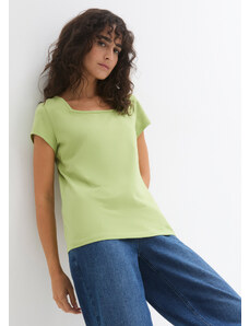 bonprix Tričko, krátky rukáv, štvorcový výstrih, farba zelená
