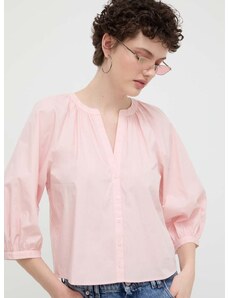 Bavlnená košeľa Desigual GISELLE dámska, ružová farba, regular, 24SWBW12