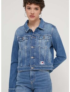 Rifľová bunda Tommy Jeans dámska,prechodná,DW0DW17653