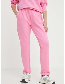 Nohavice Liu Jo dámske, ružová farba, rovné, vysoký pás