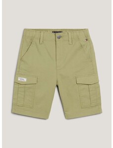 Detské krátke nohavice Tommy Hilfiger zelená farba