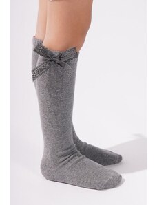 Katia&Bony Rodinné detské základné sivo-melanžové ponožky na kolená