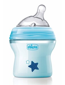 CHICCO Dojčenská plastová fľaša Natural Feeling 150 ml, chlapec 0m+