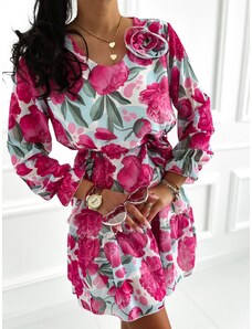 Kvetované šaty Paulette - cyklamenové