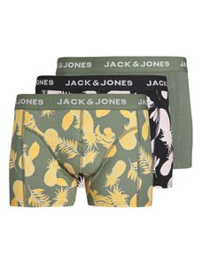 JACK & JONES Boxerky 'Dan' žltá / svetlosivá / zelená / čierna