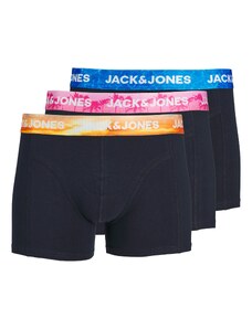JACK & JONES Boxerky 'LUCA' modrá / námornícka modrá / oranžová / ružová