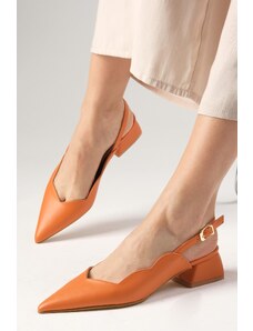 Mio Gusto Marsha Orange Color Krátke dámske topánky s prackou na zadnej strane