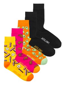JACK & JONES Ponožky 'BREAKFAST' žltá / oranžová / ružová / čierna
