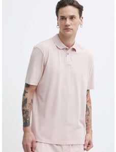 Bavlnené polo tričko HUGO ružová farba, jednofarebný, 50493206