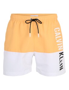Calvin Klein Swimwear Plavecké šortky oranžová / čierna / biela