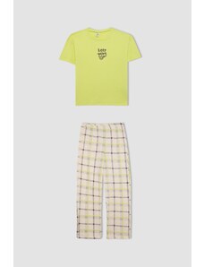 DeFacto Dievčenské pyžamo s krátkym rukávom s potlačou