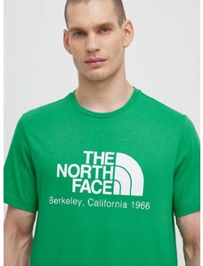 Bavlnené tričko The North Face M Berkeley California S/S Tee pánske, zelená farba, s potlačou, NF0A87U5PO81