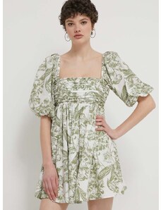 Šaty Abercrombie & Fitch zelená farba, mini, áčkový strih