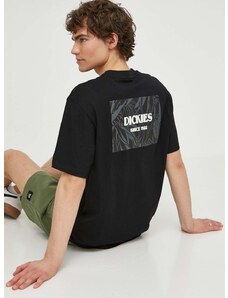 Bavlnené tričko Dickies MAX MEADOWS TEE SS pánske, čierna farba, s potlačou, DK0A4YRL