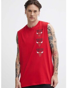 Bavlnené tričko New Era pánske, červená farba, CHICAGO BULLS