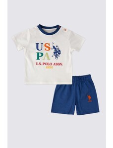 U.S. Polo Assn. Sada tričiek US Polo AssnBaby Boy 2-dielna s krátkym rukávom, krémová/modrá USB1885