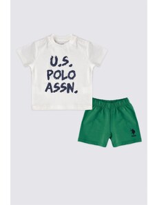 U.S. Polo Assn. Sada tričiek US Polo AssnBaby Boy 2-dielna s krátkym rukávom krémová/zelená USB1822