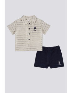 U.S. Polo Assn. Prúžkovaná košeľa pre chlapčeka v námorníckej modrej