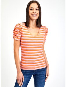 Orsay Pink-Orange Women's Striped T-Shirt - Women