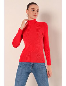 Bigdart 15825 Rolákový pletený sveter - červený