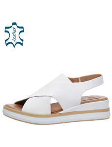 OLIVIA SHOES Biele pohodlné sandále 108808