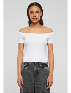 UC Ladies Women's T-Shirt Organic Off Shoulder Rib - White