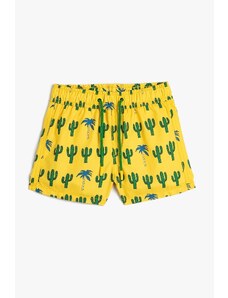 Koton Boys' Tie Waist Cactus Printed Swimwear 3skb00039bw