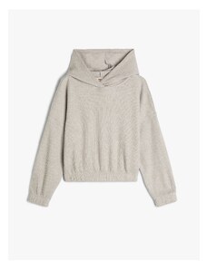 Koton Hooded Basic Sweatshirt Textured Elastic Cuffs