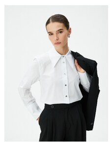 Koton Classic Poplin Shirt Long Sleeve Buttoned Regular Fit Cotton