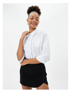 Koton Frilly Shirt Classic Collar Long Sleeve Cotton