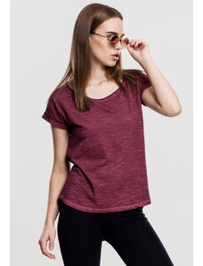 UC Ladies Women's long-back T-shirt in the shape of a spray with burgundy color