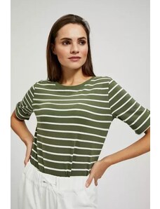 Moodo Green T-shirt with stripes