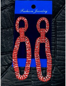 Webmoda Dámske elegantné červené náušnice s kamienkami ILA