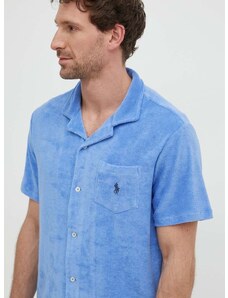 Košeľa Polo Ralph Lauren pánska,fialová farba,regular,s klasickým golierom,710899170