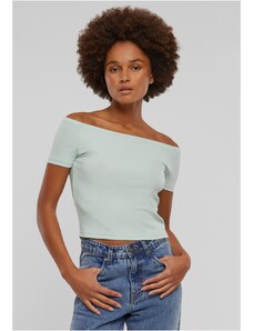 UC Ladies Women's T-Shirt Organic Off Shoulder Rib - mint