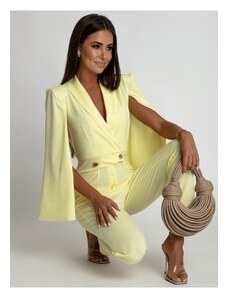 FASARDI Yellow jumpsuit with slit sleeves