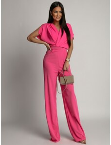 FASARDI Elegant dark pink jumpsuit with wide legs
