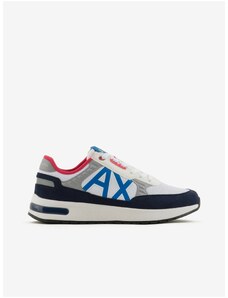 White Men's Sneakers with Suede Details Armani Exchange - Men's