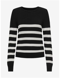 Women's White-Black Light Striped Sweater ONLY Jasmin - Women