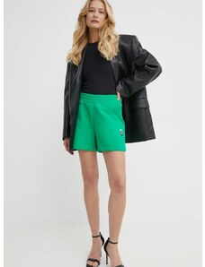 Šortky Karl Lagerfeld x Darcel Disappoints dámske, zelená farba, s potlačou, vysoký pás