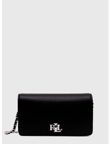 Kožená kabelka Lauren Ralph Lauren čierna farba, 432935226