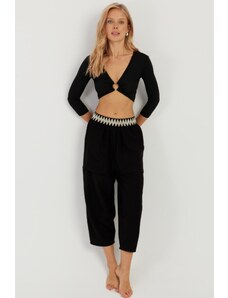 Cool & Sexy Women's Black Pocketed Shalwar Trousers